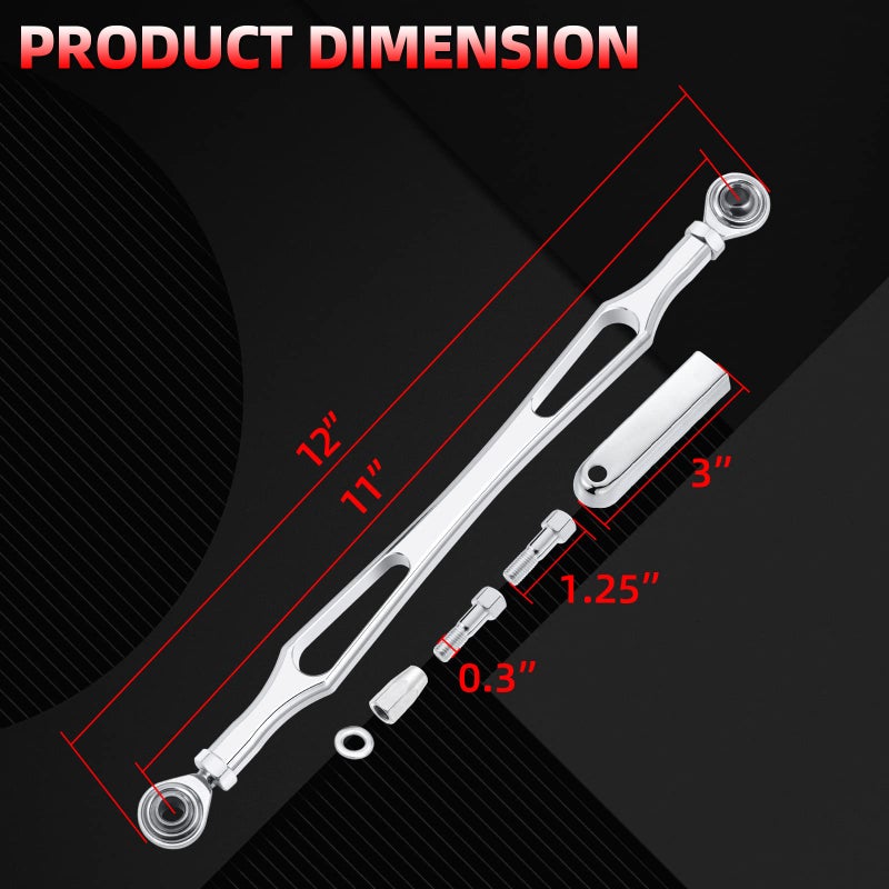 Amazicha Chrome Gear Shift Linkage Compatible for Harley Davidson Softail Dyna Touring Road King Electra Street Glide Tri Glide 1986-later - Image 2